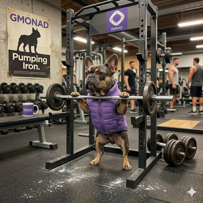 René with Keone holding GMONAD mug