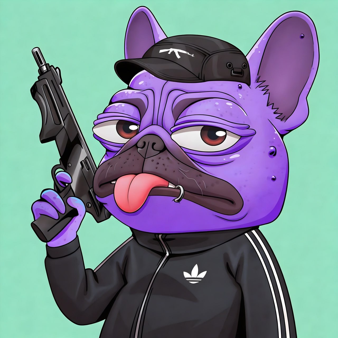 Close-up René portrait with fly reading MOUCH newspaper